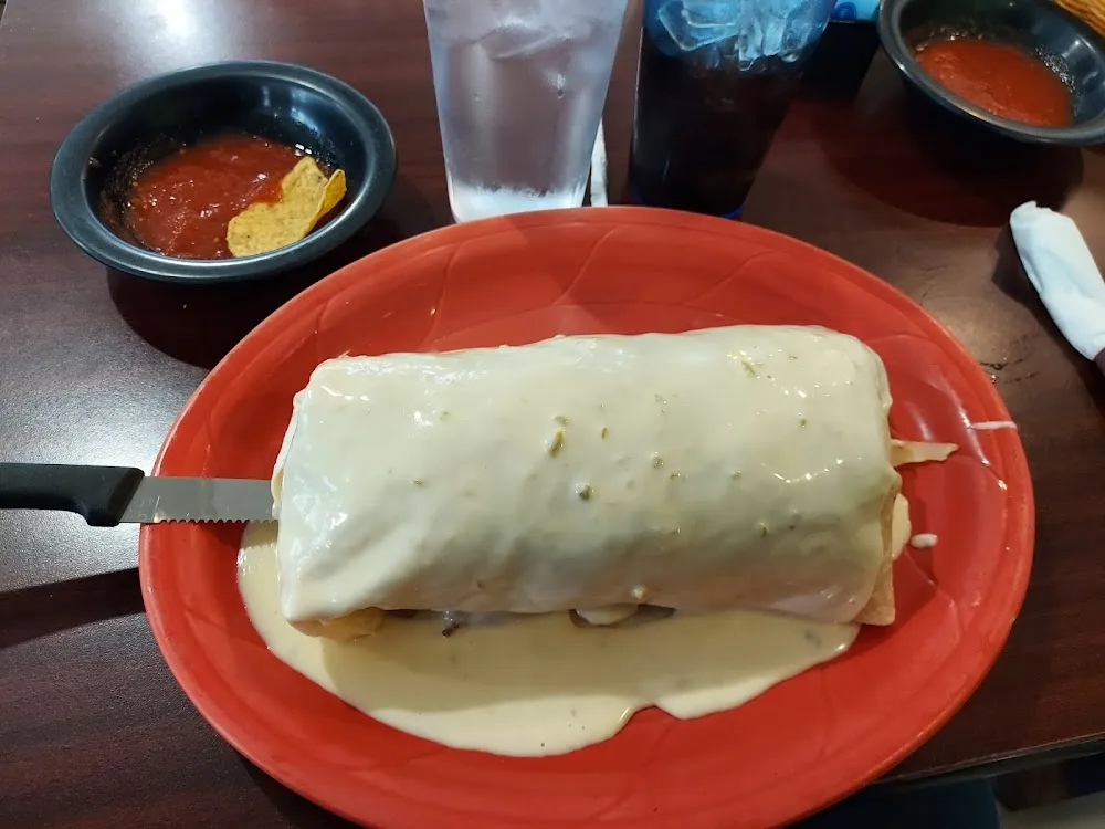 Monster Burrito with Queso